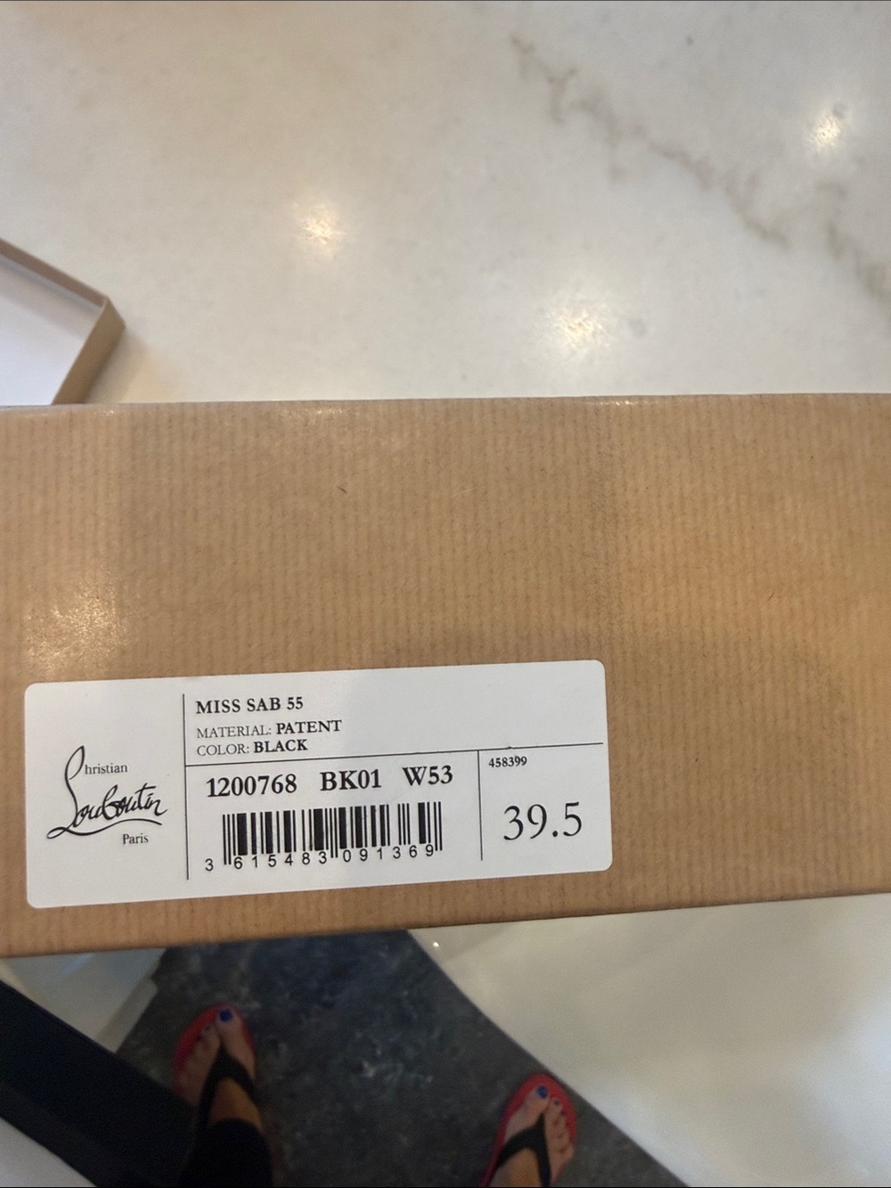 Christian Louboutin Miss Sab 55 Black Patent Leather Mid Block pumps - Picture 10 of 12